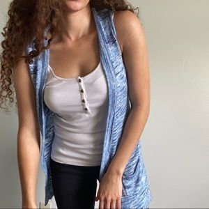 Sleeveless Cardigan Vest with Pockets